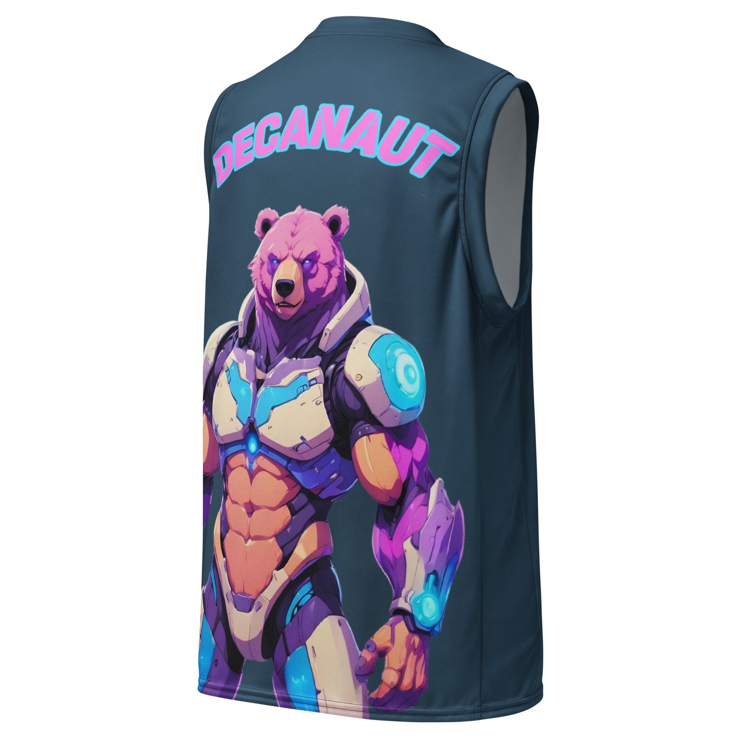 Cyborg Bear Midnight Blue Cyberpunk Basketball Jersey