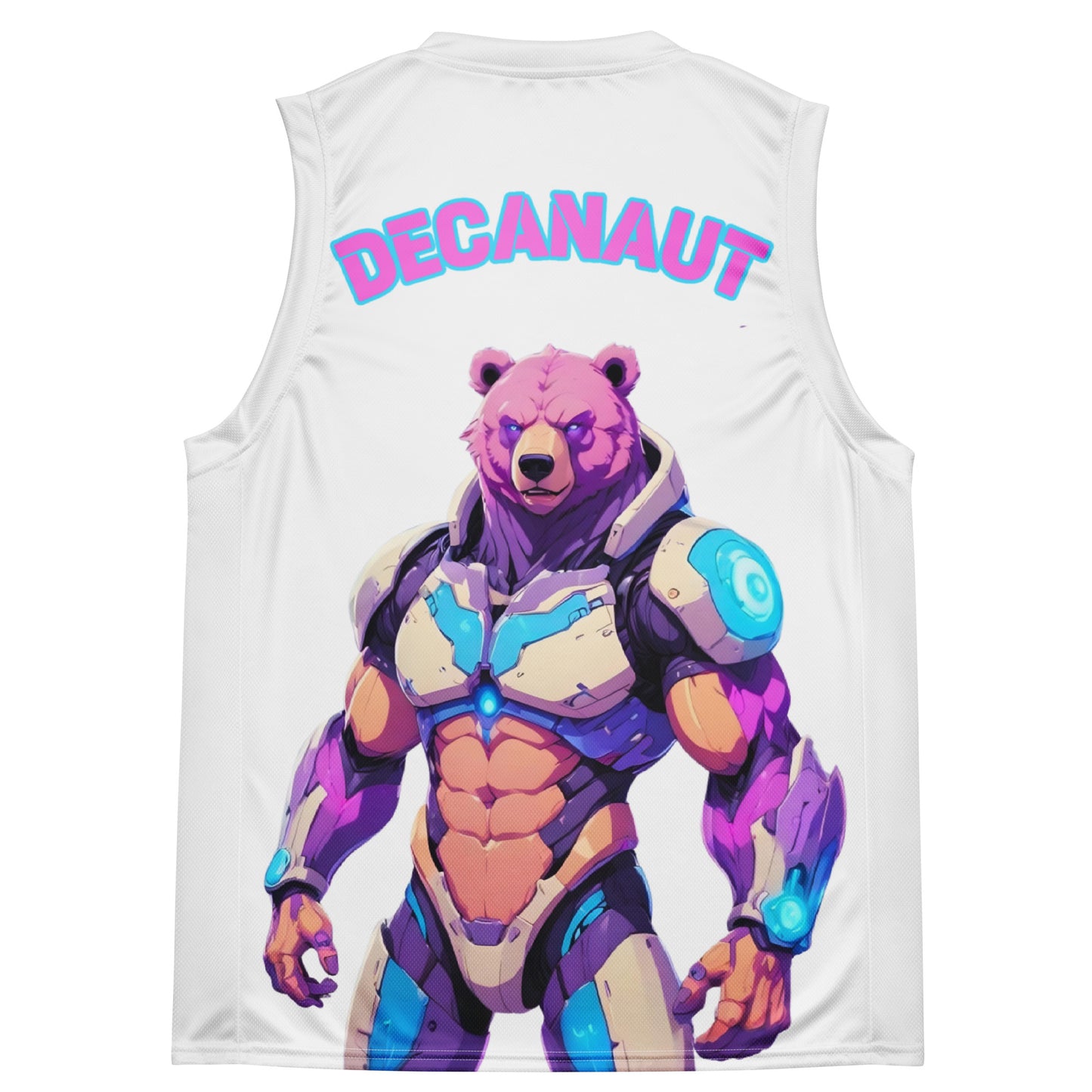 Cyborg Bear White Cyberpunk Basketball Jersey