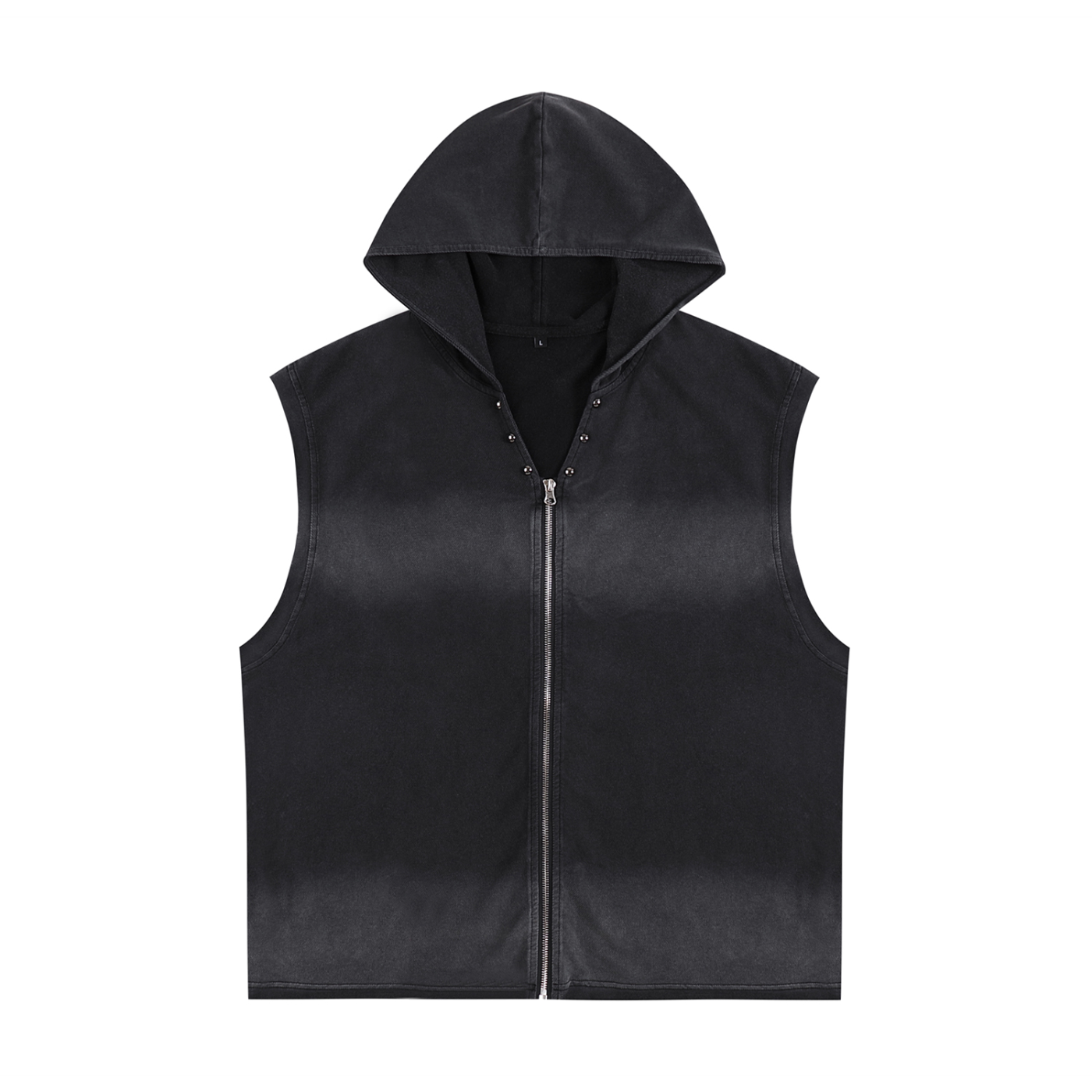 Washed Zip-Up Hooded Tank Top