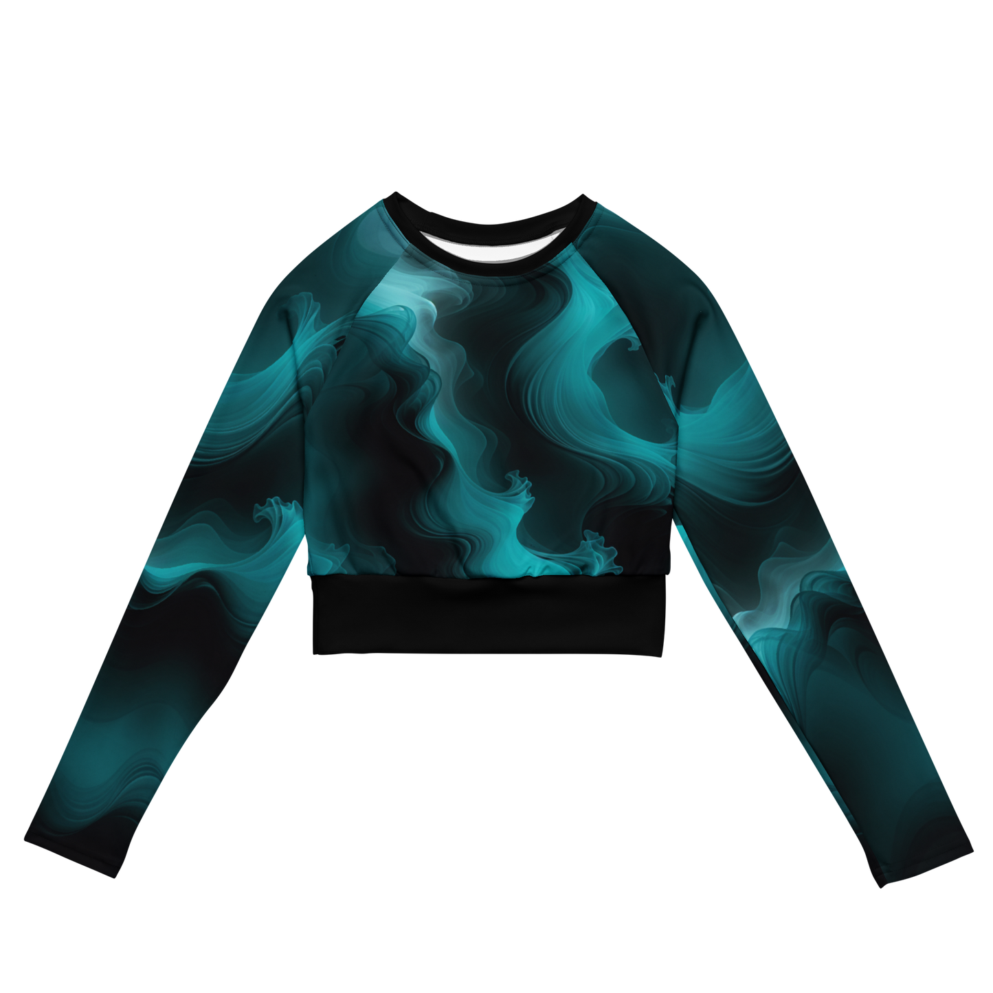 Fluorescent Wave Long Sleeve Crop Top