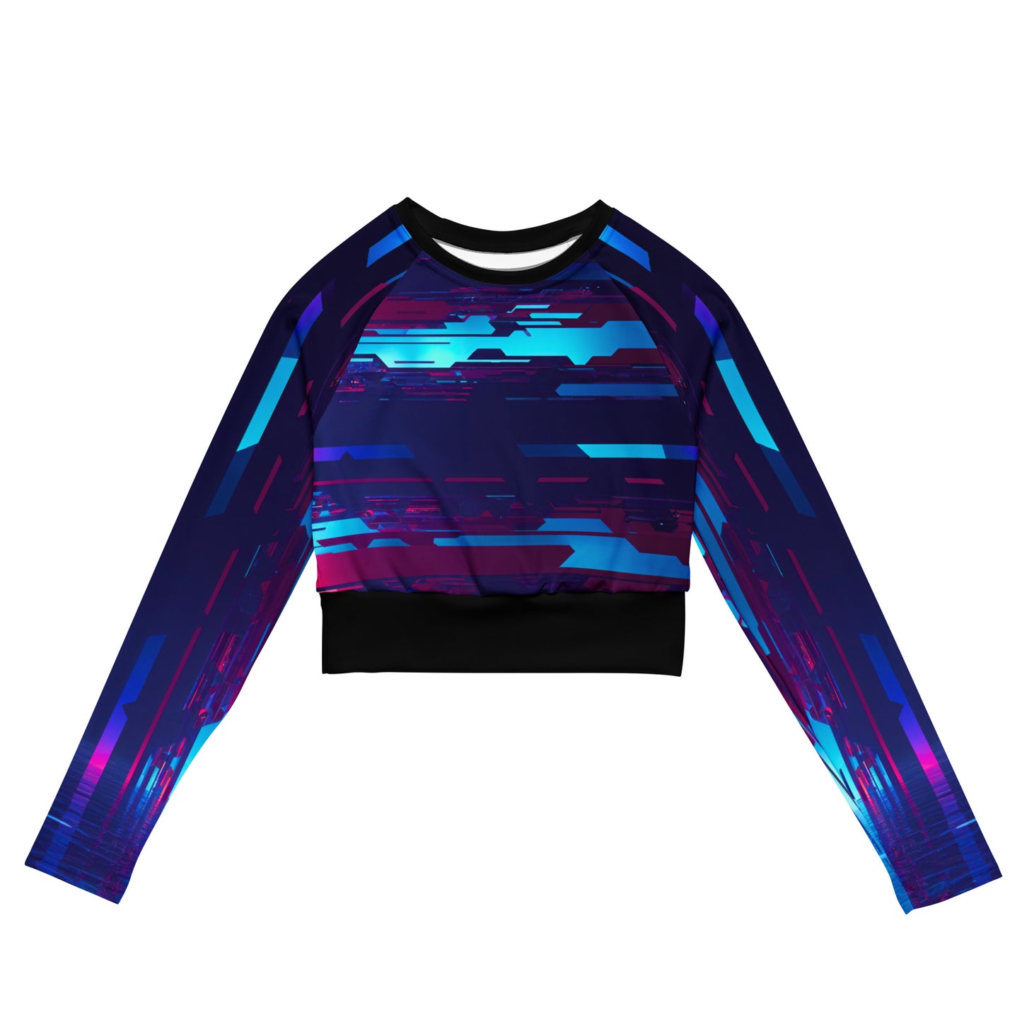 Glitch Long Sleeved Crop Top