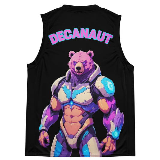 Cyborg Bear Black Cyberpunk Basketball Jersey