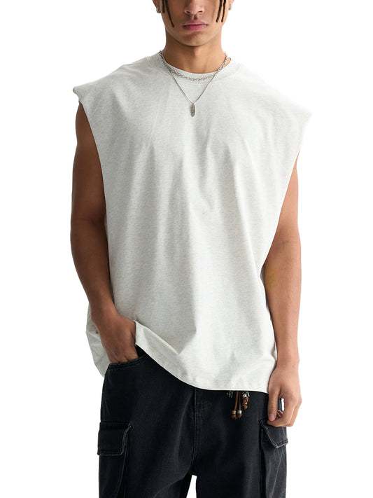 Raw Edge Cotton Cut Sleeve Top