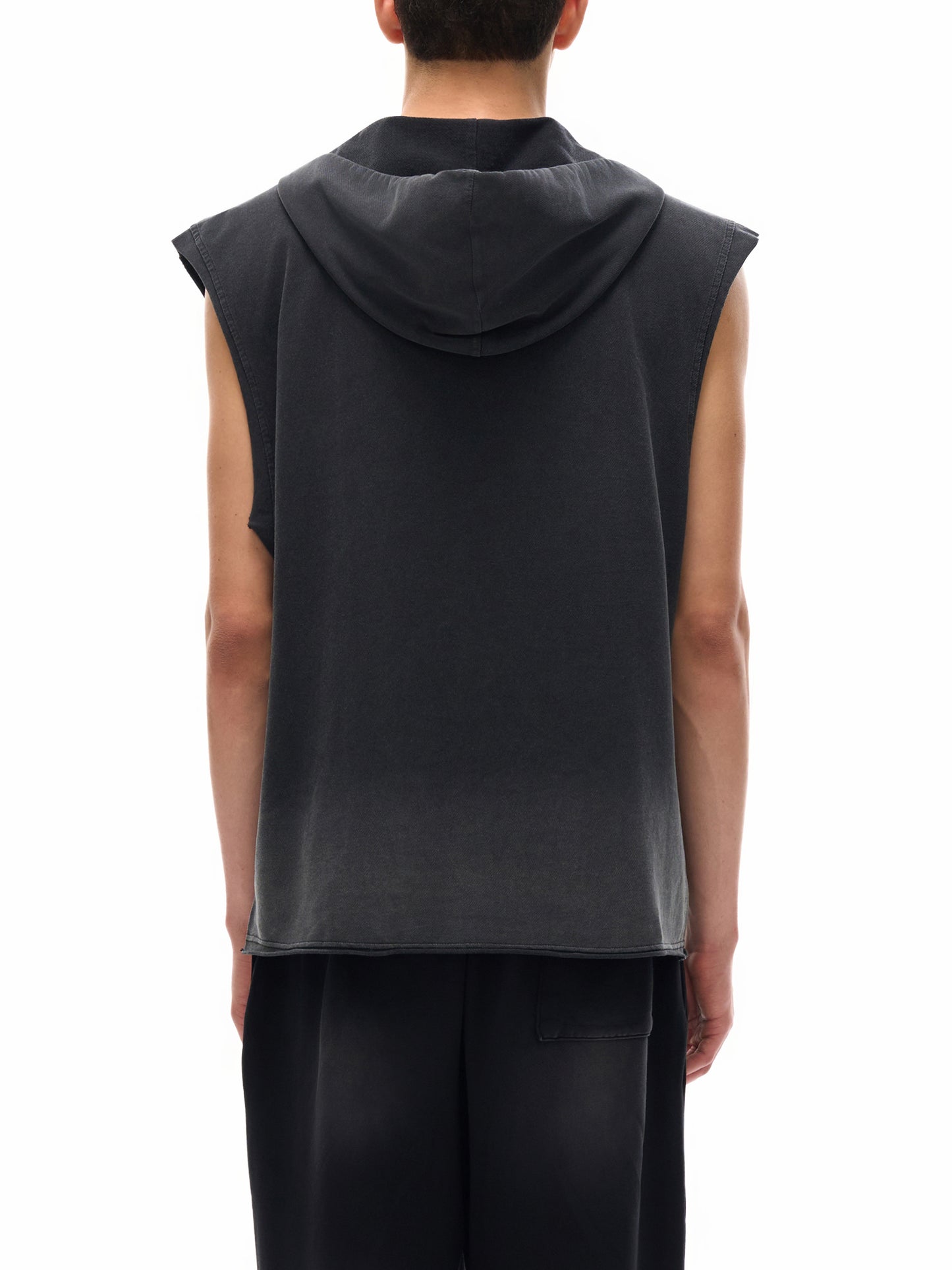 Washed Zip-Up Hooded Tank Top