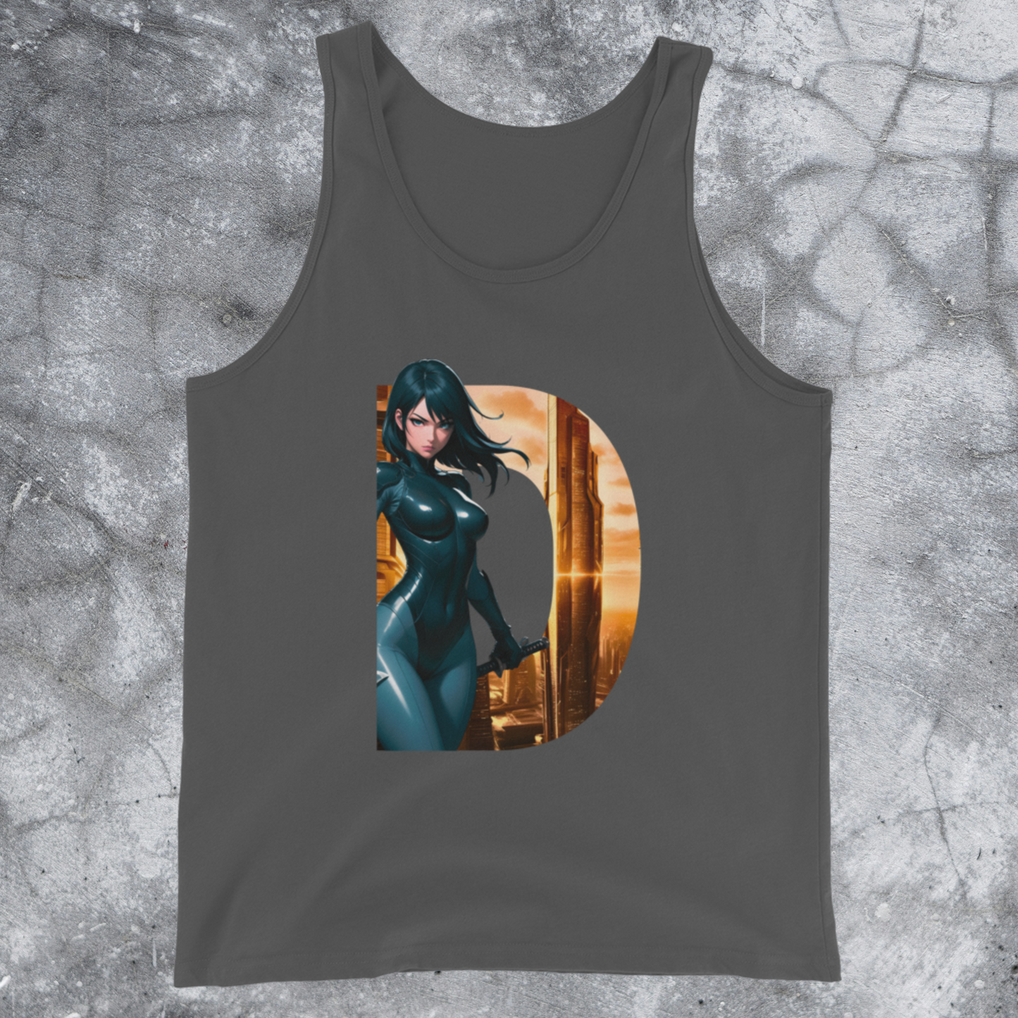 Gold Horizon Cyberpunk Tank Top