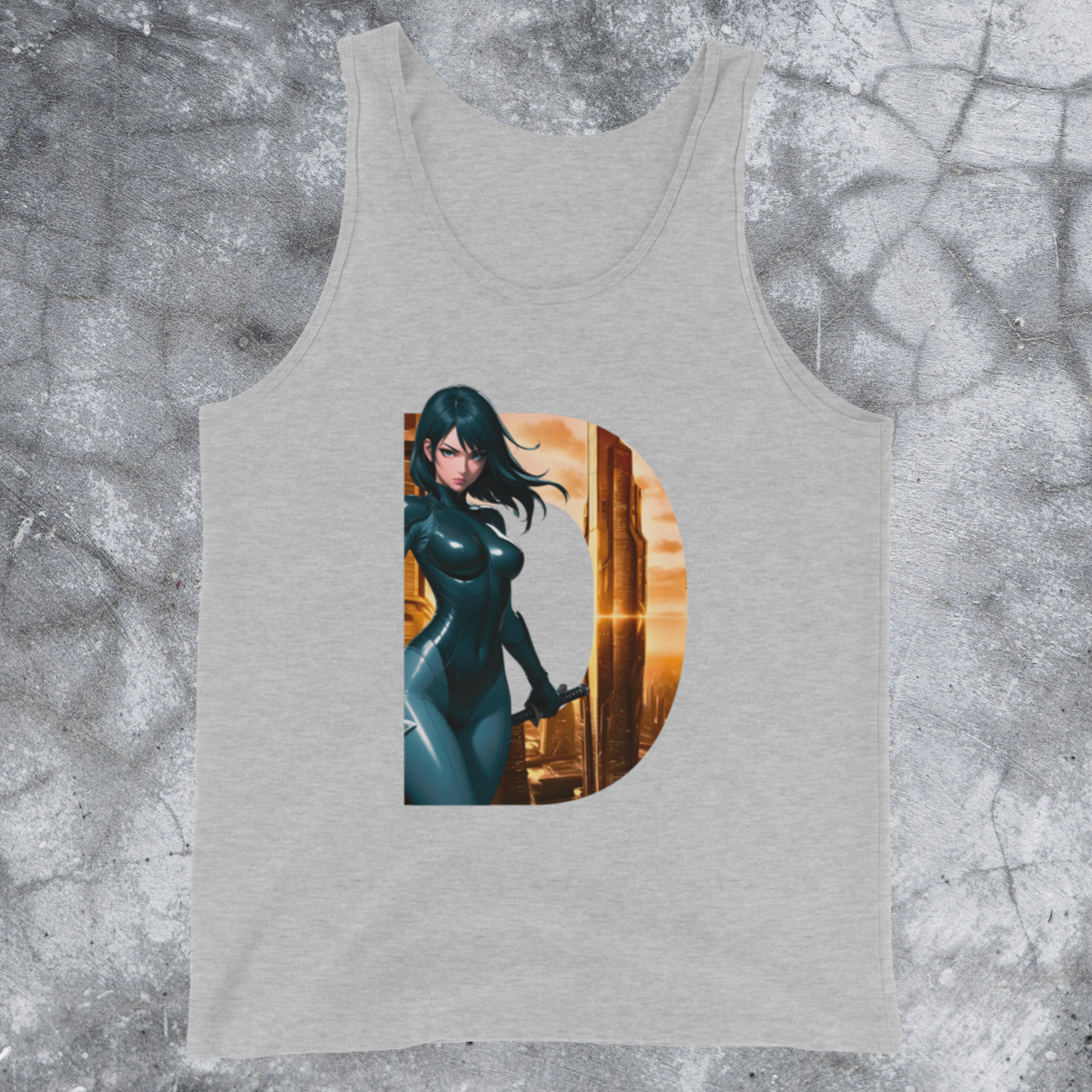 Gold Horizon Cyberpunk Tank Top