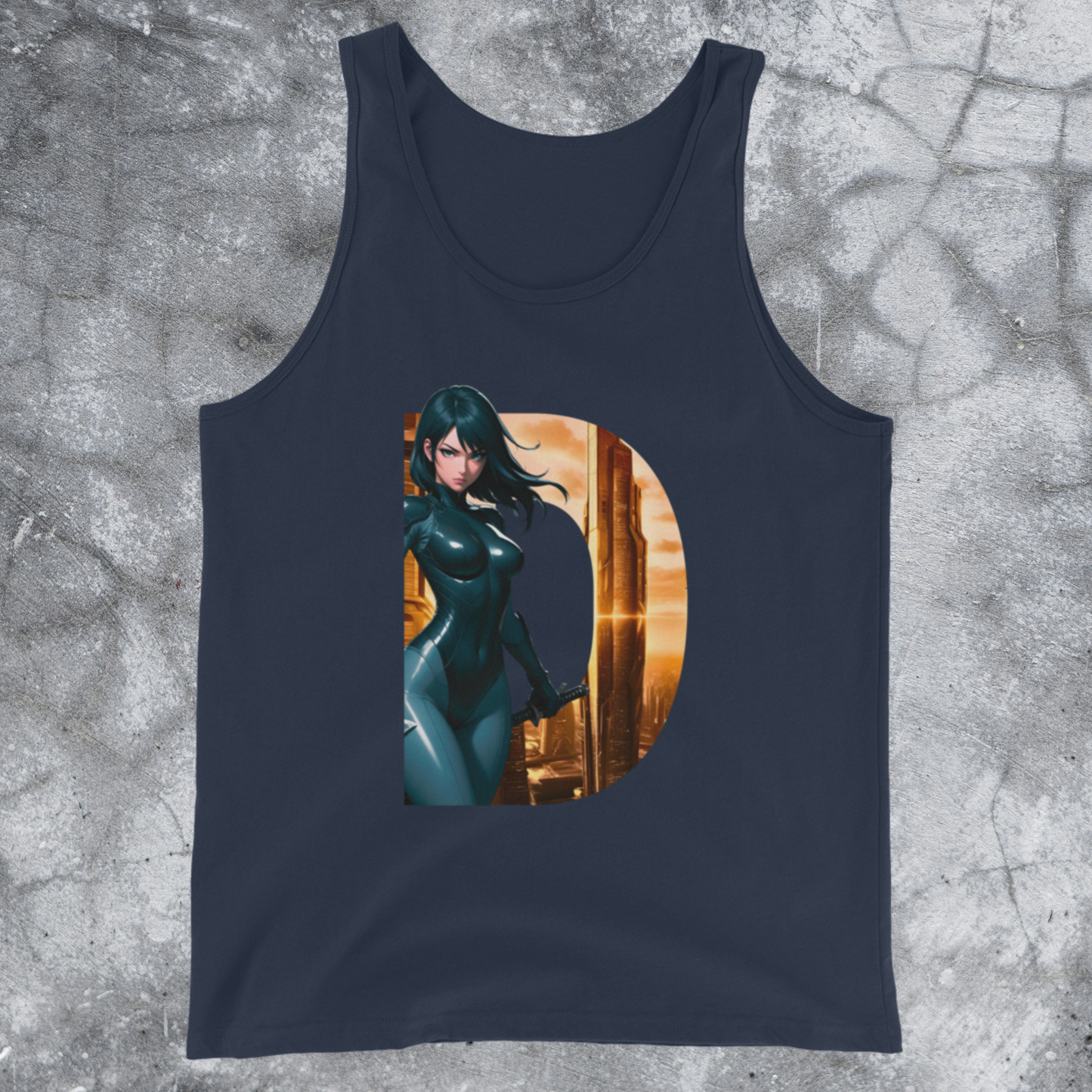 Gold Horizon Cyberpunk Tank Top